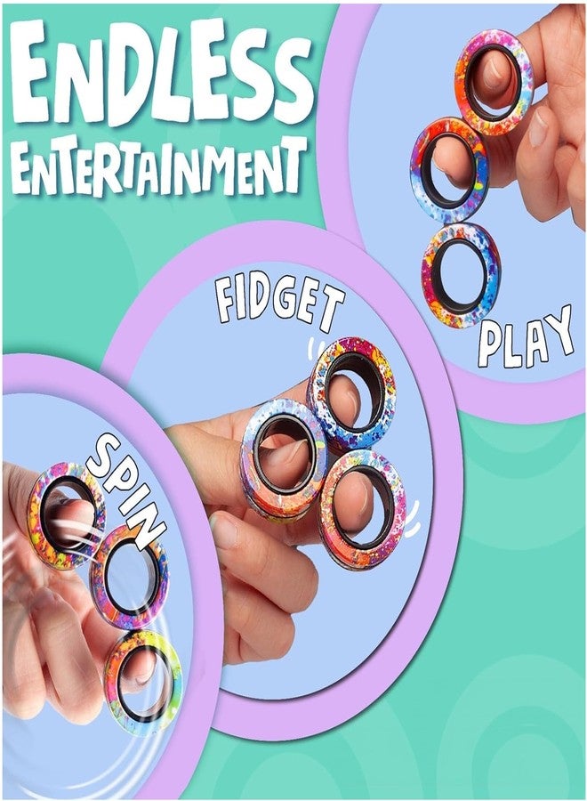 Kidology Magnetic Fidget Toy Ring Set, ADHD Therapy Spinner for Adults, Stress Relief Toys, Gift for 8+ Year Old Boys & Girls - Image 3